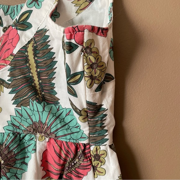 Suzy Shier White Sleeveless Floral Spring/Summer 100% Cotton Dress Size M - Picture 6 of 13